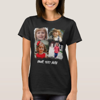 Camiseta Colage de Fotos Familiares Personalizadas con Text