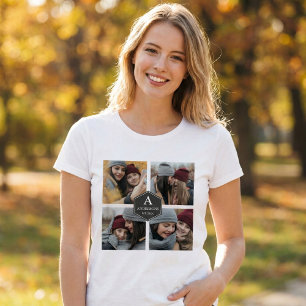 Camiseta Colage de fotos familiares rústicas 4 imágenes