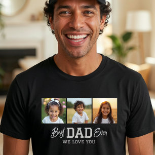 Camiseta Colage de Fotos Personalizadas Mejor Papá del Mund