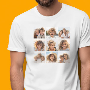 Camiseta Colaje de 9 fotos cuadradas - Blanco y negro