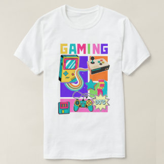 Camiseta Colaje de arcade neón de juegos retro de los 90