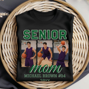 Camiseta Colaje de Fotos de Baloncesto de Mamá Senior con N