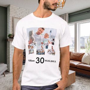 Camiseta Colaje de fotos de cumpleaños nombre edad