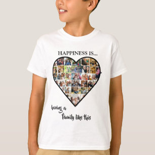 Camiseta Colaje de Fotos del Corazón La Felicidad es Tene