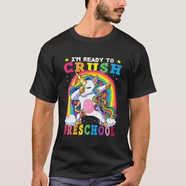 Camiseta Colapso De Preescolar Dabando A Unicornio De Vuelt (Anverso)