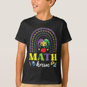 Camiseta Colas de máscaras Arcoiris Mardi Gras Math Krewe T