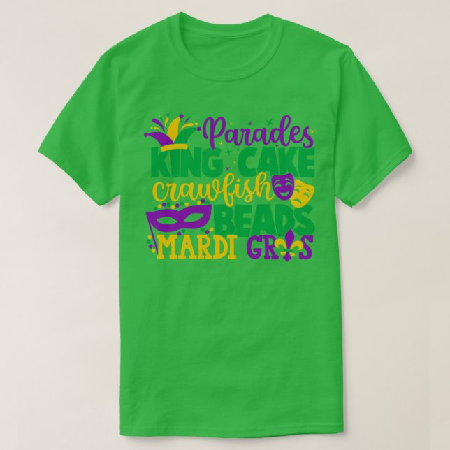 Camiseta Colas de pastel de rey Mardi Gras TShirt (Diseño del anverso)