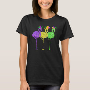 Camiseta Colas Y Blancos Flamingo Vintage Mardi Gras 1
