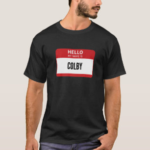 Camiseta Colby Name Tag Hola Mi Nombre Colby