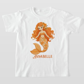 Camiseta Colcha de sirena naranja personalizada