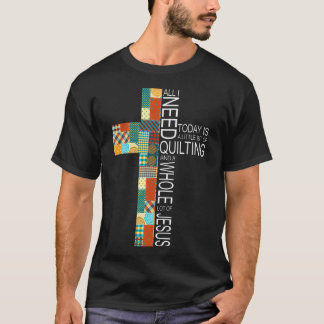 Camiseta Colcha Un Montón De Jesús Cruz Quilter Tejiendo