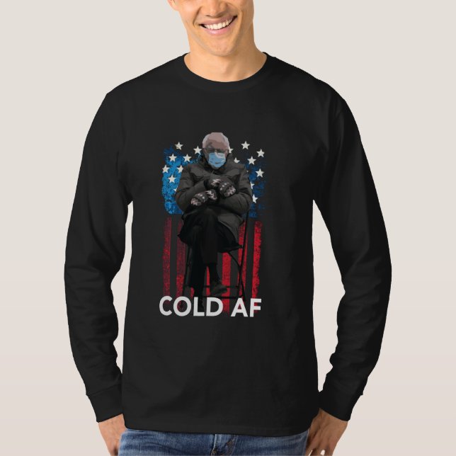 Camiseta Cold Af Funny Bernie Sanders Mittens Meme (Anverso)