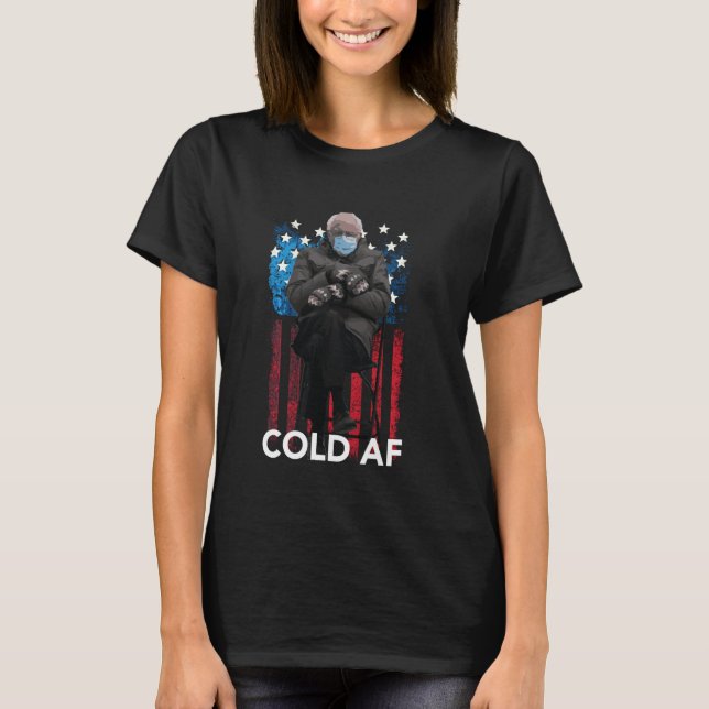 Camiseta Cold Af Funny Bernie Sanders Mittens Meme (Anverso)