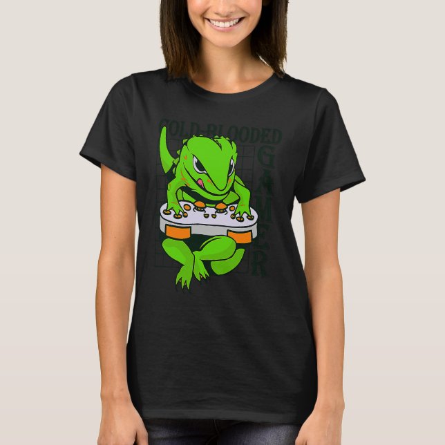 Camiseta cold blooded gamer gecko lizard reptile (Anverso)