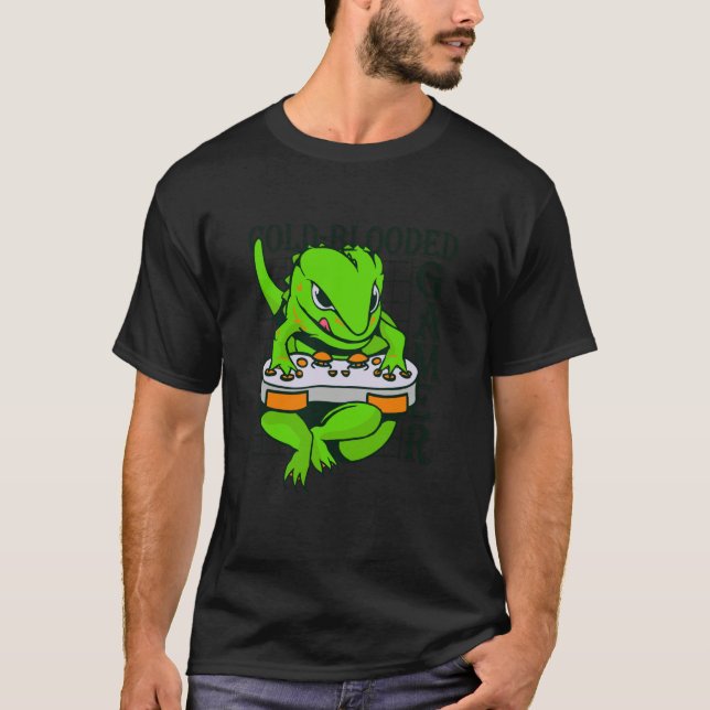 Camiseta cold blooded gamer gecko lizard reptile (Anverso)