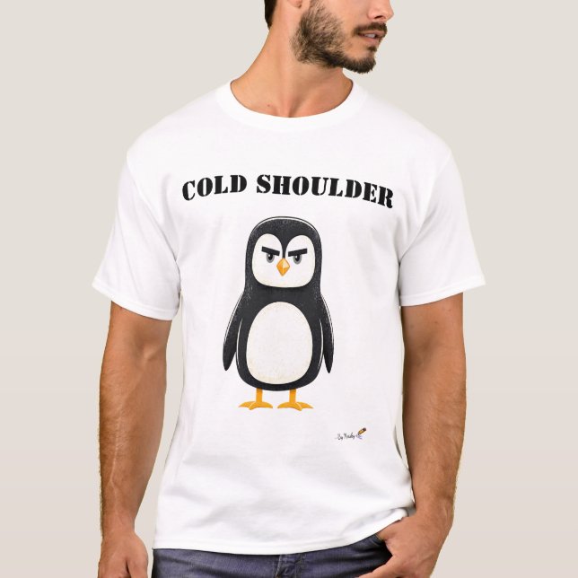 Camiseta Cold Shoulder Funny Grumpy Penguin T-Shirt (Anverso)