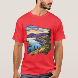 Camiseta Coldstream Vernon Lago Kalamalka Okanagan Dibujo