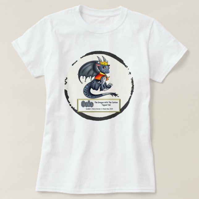 Camiseta Cole El Dragón Elemental Del Carbono (Diseño del anverso)
