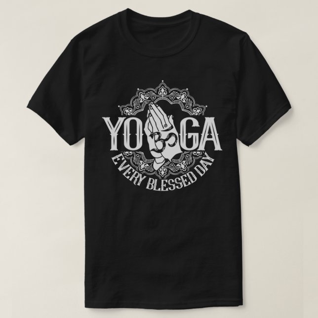 Camiseta Colección azul de yoga todos los días bendecidos (Diseño del anverso)