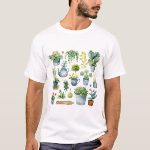 Camiseta Colección creativa de macetas estilo Artwork