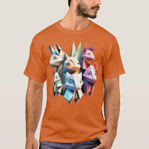 Camiseta Colección de animales de origami versión en color