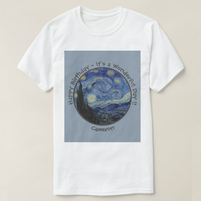 Camiseta colección de artículos de Van Gogh The Starry Nigh (Diseño del anverso)