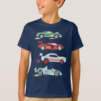 Camiseta Colección de Autos de Carreras ColoridosCamiseta p