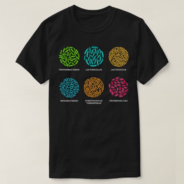 Camiseta Colección de bacterias colorido culto microbiológi (Diseño del anverso)