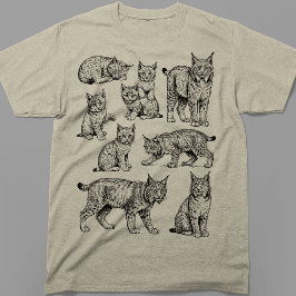 Camiseta Colección de bocetos de gato salvaje Bobcat Lynx V