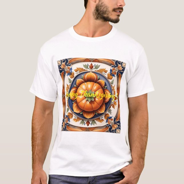 Camiseta Colección de calabaza de moda del Día de Acción de (Anverso)