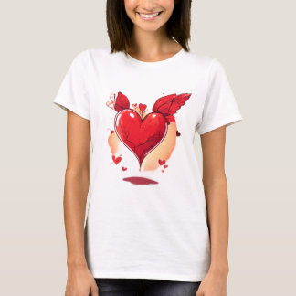 Camiseta Colección de Camisetas: Classic Ink: Corazón y Cup