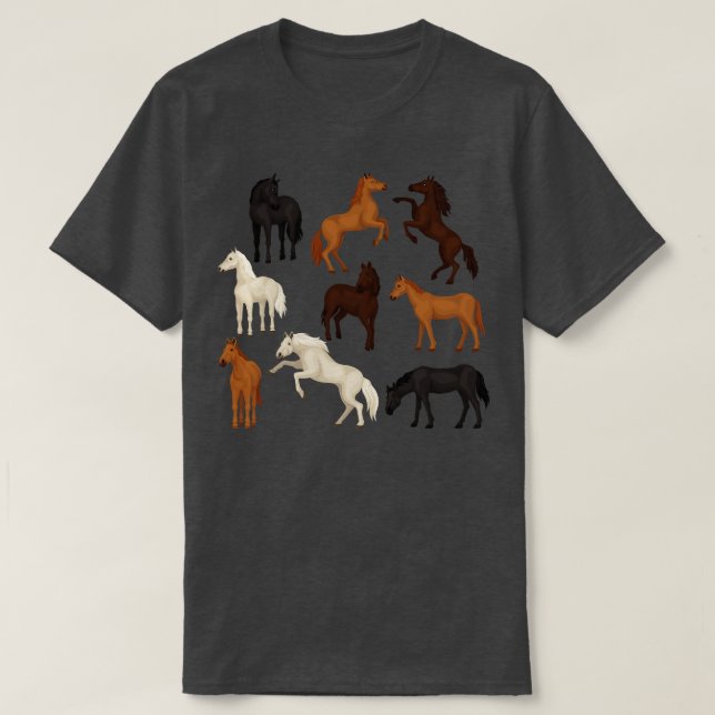 Camiseta Colección de colores de caballos (Diseño del anverso)