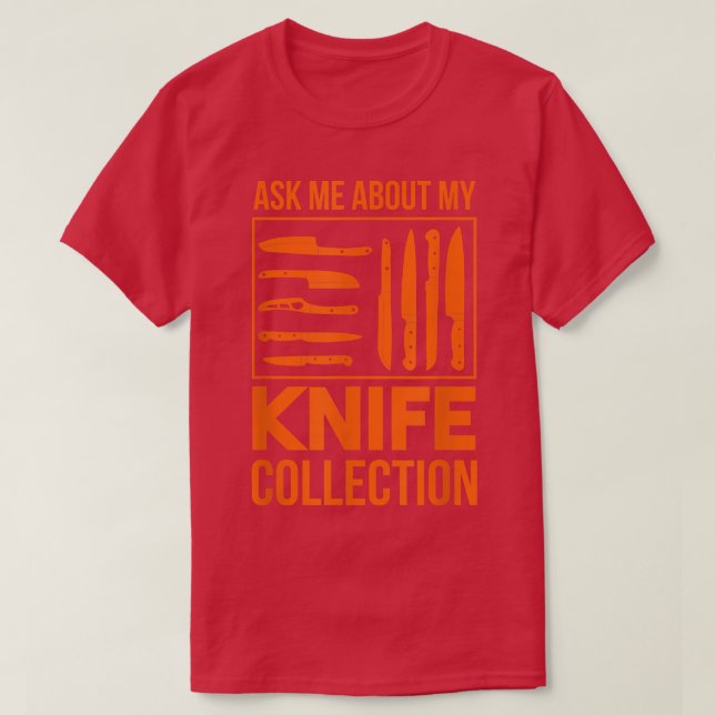 Camiseta Colección de Cuchillos Arrojando Cocina y Chefs (Diseño del anverso)