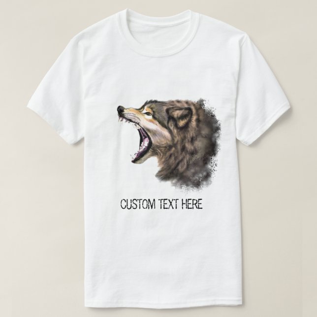 Camiseta Colección de dibujo animal Lobo grande - Agregar e (Diseño del anverso)