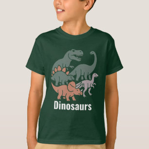 Camiseta Colección de Dinosaurios de Dibujos Animados