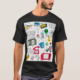 Camiseta Colección de doodles de los años 90 de la época de