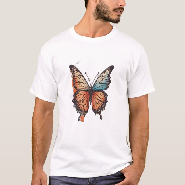 Camiseta Colección de elegancia fluida - Alas mariposas (Anverso)