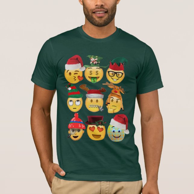 Camiseta Colección de emojis navidades navidades graciosos  (Anverso)