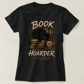 Camiseta Colección de Gatos Acaparadores de Libros