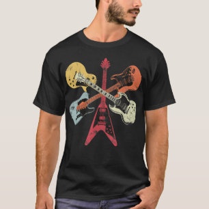 Camiseta Colección de guitarras retro angustiadas fan de la