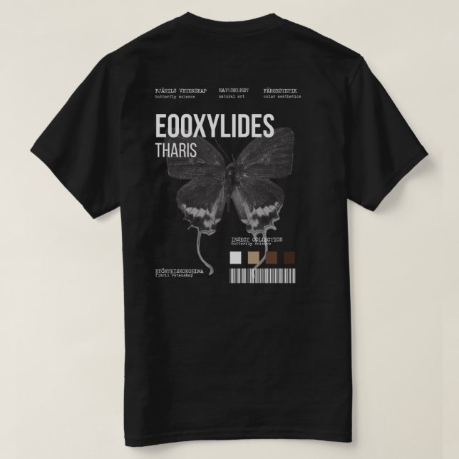 CAMISETA COLECCIÓN DE INSECTOS (Reverso del diseño)