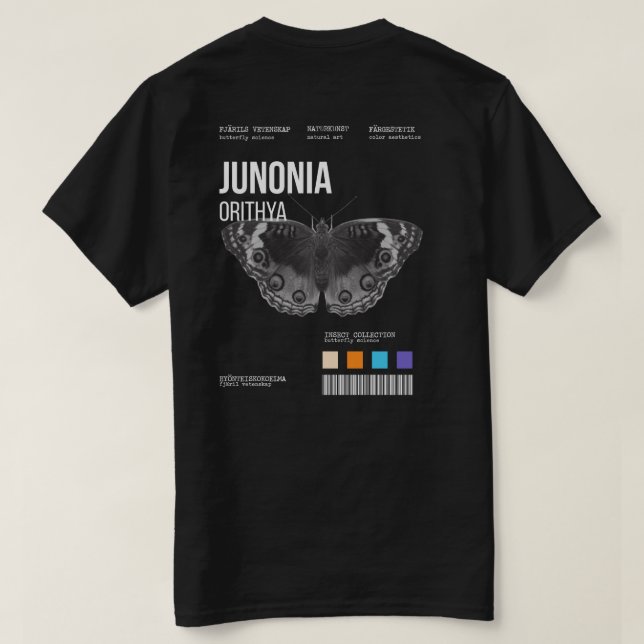 CAMISETA COLECCIÓN DE INSECTOS (Reverso del diseño)
