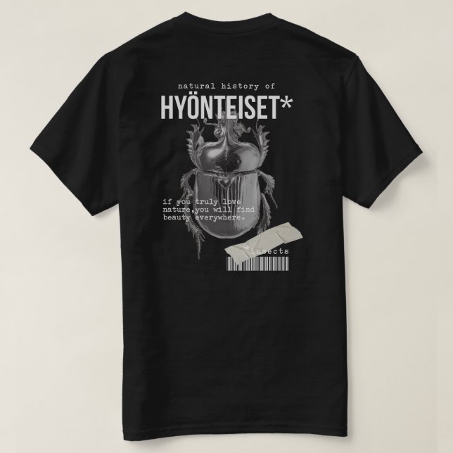 CAMISETA COLECCIÓN DE INSECTOS (Reverso del diseño)