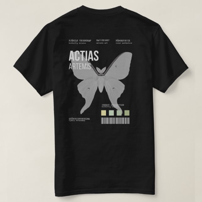 CAMISETA COLECCIÓN DE INSECTOS (Reverso del diseño)