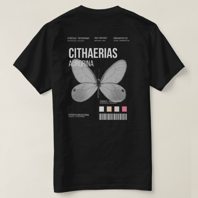 CAMISETA COLECCIÓN DE INSECTOS (Reverso del diseño)