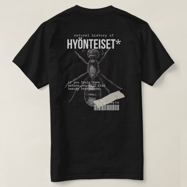 CAMISETA COLECCIÓN DE INSECTOS (Reverso del diseño)