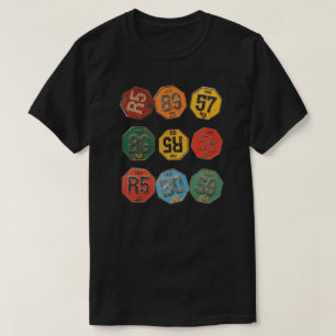 Camiseta Colección de Insignias de Números Retro