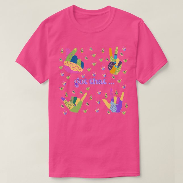 Camiseta Colección de lenguaje de señas de sello Gesture (Diseño del anverso)