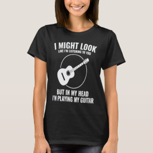 Camiseta Colección de notas de guitarra acústica musicales