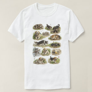 Camiseta Colección de Perros Dibujados a Mano Vintage |